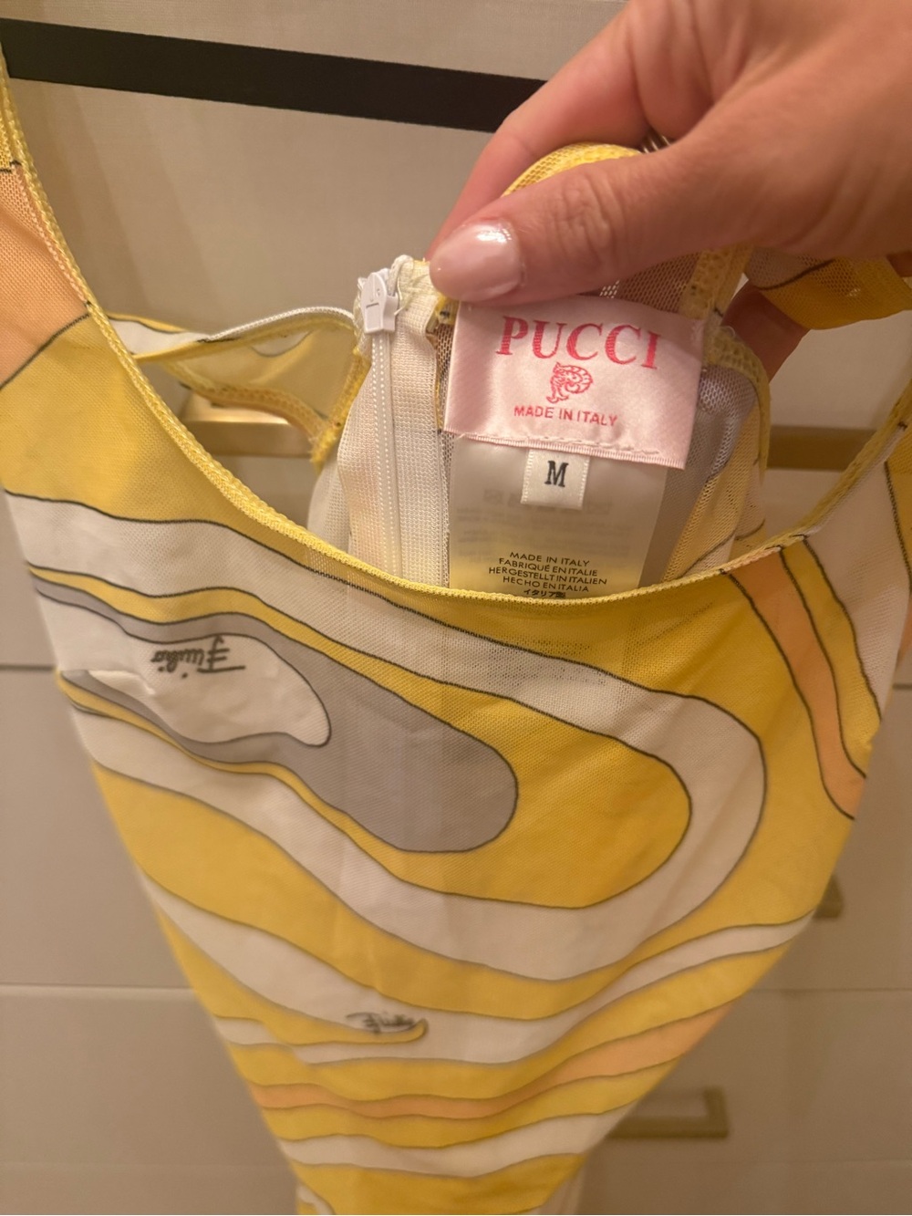 Emilio Pucci Yellow Orange Swirl Mini Dress - Picture 3 of 7